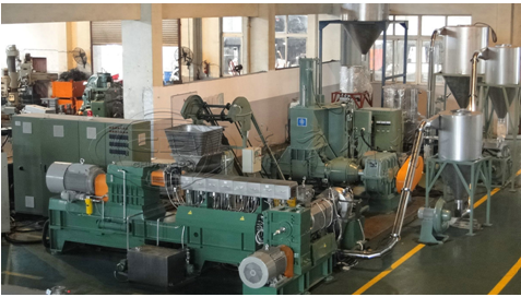 雙螺杆+單螺杆擠出(chū)造粒機組 雙螺杆+單螺杆擠出造粒機(jī)組