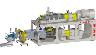 色母(mǔ)、炭黑、碳酸(suān)鈣、滑石粉(fěn)高填充母粒造粒機組 色母、炭黑、碳酸鈣、滑石粉高填(tián)充母(mǔ)粒造粒機組